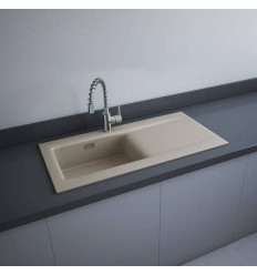 Zlewozmywak ceramiczny 1 komora cappuccino mat 101 x 51 cm + syfon Rak-dream RAK Ceramics (DRE2CAM)