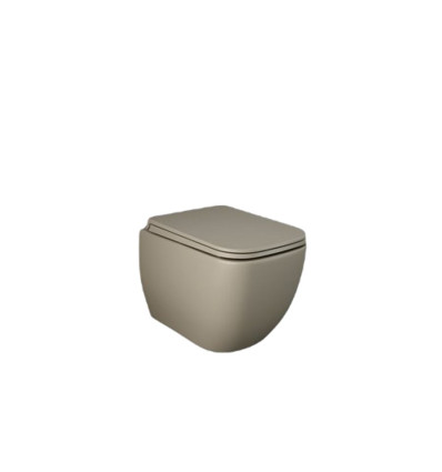 Miska wc podwieszana z deską cappuccino mat Feeling Metropolitan RAK Ceramics (METRFEEL3SET)