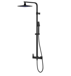 Kolumna prysznicowa Ango czarna z deszczownicą LED, baterią i słuchawką Corsan (LED02MBL)