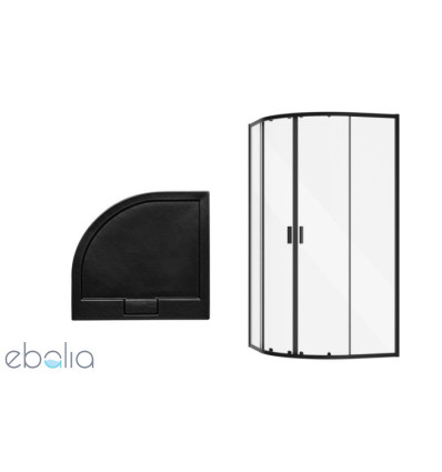 Kabina prysznicowa 80x80 Zarya Black z brodzikiem Axim Besco (ZB-AX-80-190)