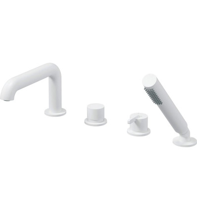 Bateria wannowa 4-otworowa z zestawem prysznicowym bianco Silia Deante (BQS A14M)