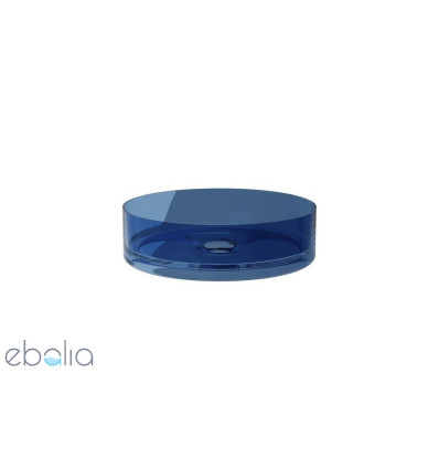 Umywalka nablatowa Enya Blue Wave + syfon chrom Besco (UME-36-BWC)