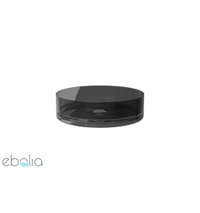 Umywalka nablatowa Enya Carbon Grey + maskownica czarny mat Besco (UME-36-CGB)