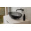 Umywalka nablatowa Neya Carbon Grey + maskownica czarny mat Besco (UMN-60-CGB)