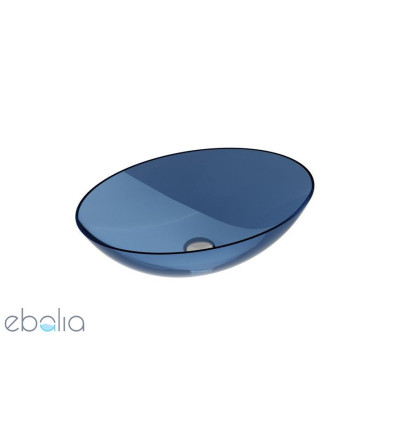 Umywalka nablatowa Anya Blue Wave + syfon chrom Besco (UMA-50-BWC)