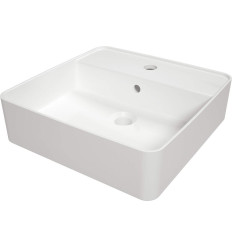 Umywalka ceramiczna nablatowa z wyspą na baterię 42cm Square Deante (CGS 6U4B)