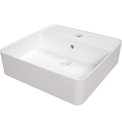 Umywalka ceramiczna nablatowa z wyspą na baterię 42cm Square Deante (CGS 6U4B)