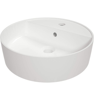 Umywalka ceramiczna nablatowa z wyspą na baterię 42cm Round Deante (CGR 6U4B)