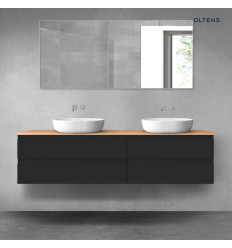 Zestaw mebli 180 cm z blatem czarny mat/dąb Vernal Oltens (68560300)