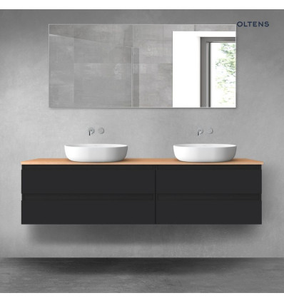 Zestaw mebli 180 cm z blatem czarny mat/dąb Vernal Oltens (68560300)