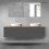 Zestaw mebli 180 cm z blatem grafit mat/dąb Vernal Oltens (68563400)