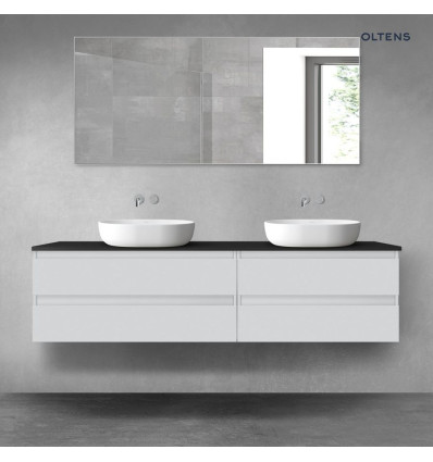 Zestaw mebli 180 cm z blatem szary mat/czarny mat Vernal Oltens (68579700)