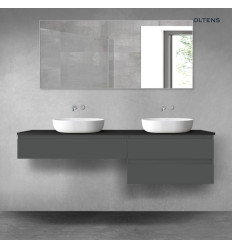 Zestaw mebli 180 cm z blatem grafit mat/czarny mat Vernal Oltens (68580400)
