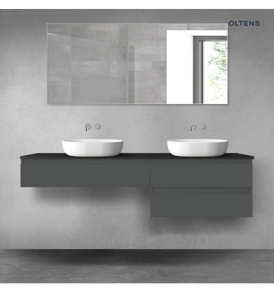 Zestaw mebli 180 cm z blatem grafit mat/czarny mat Vernal Oltens (68580400)