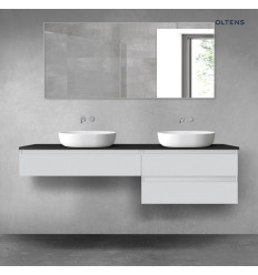 Zestaw mebli 180 cm z blatem szary mat/czarny mat Vernal Oltens (68580700)