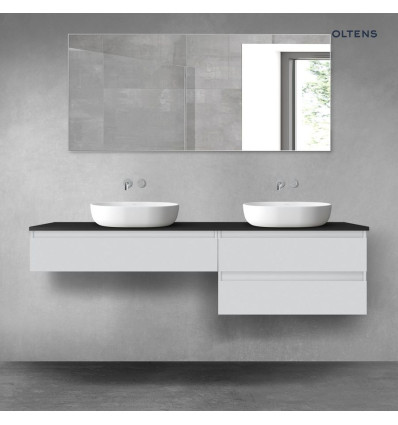 Zestaw mebli 180 cm z blatem szary mat/czarny mat Vernal Oltens (68580700)