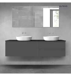 Zestaw mebli 180 cm z blatem grafit mat/czarny mat Vernal Oltens (68581400)