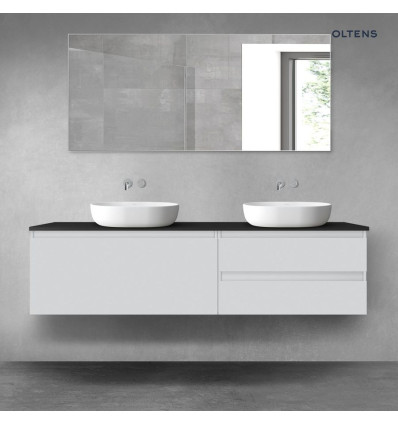 Zestaw mebli 180 cm z blatem szary mat/czarny mat Vernal Oltens (68581700)