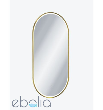 Lustro owalne LED w ramie aluminiowej złoty szczotkowany Corido Excellent (DOEX.CO100.050.GB)