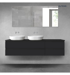 Zestaw mebli 180 cm z blatem czarny mat Vernal Oltens (68588300)