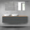 Zestaw mebli 180 cm z blatem grafit mat/dąb Vernal Oltens (68597400)