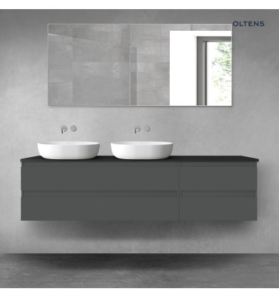 Zestaw mebli 180 cm z blatem grafit mat/czarny mat Vernal Oltens (68615400)