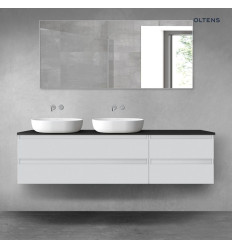 Zestaw mebli 180 cm z blatem szary mat/czarny mat Vernal Oltens (68615700)