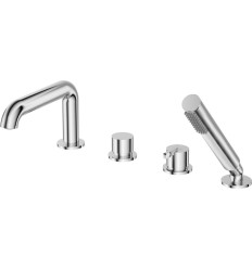 Bateria wannowa 4-otworowa z zestawem prysznicowym chrom Silia Deante (BQS 014M)