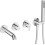 Bateria wannowa z zestawem prysznicowym podtynkowa chrom Silia Deante (BQS 018P)