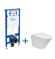 Zestaw podtynkowy DUPLO ONE + miska WC podwieszana GAP ROUND COMPACTO RIMLESS z deską SLIM Roca (A893104480)