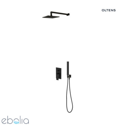 Zestaw bateria podtynkowa z deszczownicą 22 cm Atran i kompletem prysznicowym Sog czarny mat Gota Oltens (36616300)