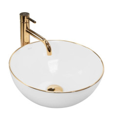 Umywalka nablatowa Stella White Gold Edge Rea (REA-U7445)