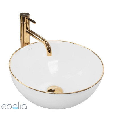 Umywalka nablatowa Stella White Gold Edge Rea (REA-U7445)