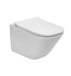 Miska WC podwieszana Rimless Square Compacto z deską wolnoopadającą SLIM (zestaw) Roca (A34H473000)