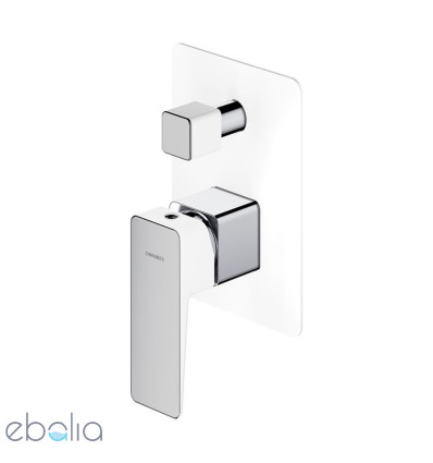Bateria prysznicowo-wannowa podtynkowa Parma chrom/biały Omnires (PM7435CRB)