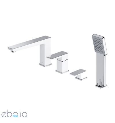 Bateria wannowa 4-otworowa Parma biały/chrom Omnires (PM7432CRB)