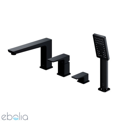 Bateria wannowa 4-otworowa czarny mat Parma Omnires (PM7432BL)
