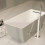 Bateria wannowa wolnostojaca Parma chrom/biały Omnires (PM7433CRB)