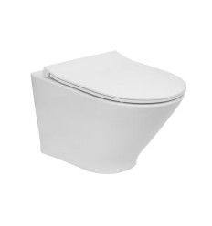 Miska WC podwieszana Rimless Round Compacto z deską wolnoopadającą SLIM (zestaw)Roca (A34H0N3000)