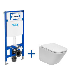 Zestaw podtynkowy DUPLO ONE + miska WC podwieszana GAP SQUARE COMPACTO RIMLESS z deską SLIMRoca (A893104510)