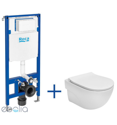 Zestaw podtynkowy DUPLO ONE + miska WC podwieszana MERIDIAN COMPACTO RIMLESS z deską SLIM Roca (A893104530)