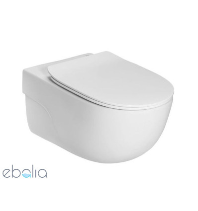 Miska WC podwieszana Rimless z deską wolnoopadającą SLIM (zestaw) Roca (A34H240000)