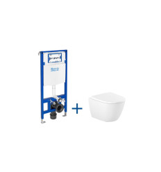Zestaw podtynkowy DUPLO ONE + miska WC podwieszana ONA RIMLESS COMPACTO z deską Ona Roca (A893106400)