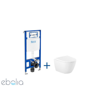 Zestaw podtynkowy DUPLO ONE + miska WC podwieszana ONA RIMLESS COMPACTO z deską Ona Roca (A893106400)