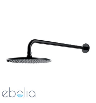 Deszczownica z ramieniem ø25 cm Slimline czarna Omnires (WGSET1BL)