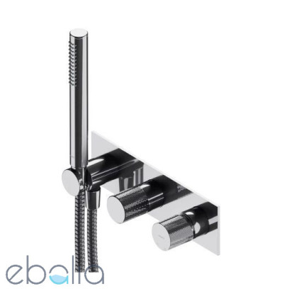 Bateria prysznicowo-wannowa podtynkowa z rączką prysznicową Contour chrom Omnires (CT8035/1CR)