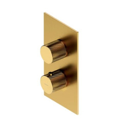 Termostatyczna bateria prysznicowo-wannowa podtynkowa Contour złoto szczotkowane Omnires (CT8036GLB)