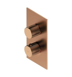 Termostatyczna bateria prysznicowo-wannowa podtynkowa Contour miedź szczotkowana Omnires (CT8036CPB)