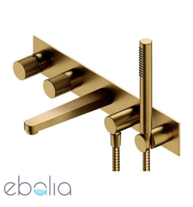 Bateria wannowa 5-otworowa podtynkowa Contour złoto szczotkowane Omnires (CT8037/1GLB)