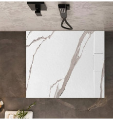 Brodzik kwadratowy 90x90 Bazalt Carrara White Rea (REA-K7002)